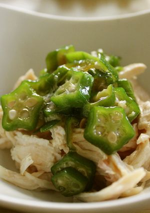糖質オフ！蒸し鶏オクラポン酢-レシピのメイン写真