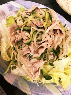 夏場にサッパリ☆冷しゃぶサラダそうめん-レシピのメイン写真