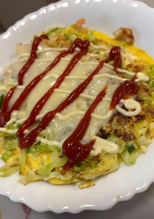 米粉でグルテンフリーの洋風お好み焼き-レシピのメイン写真