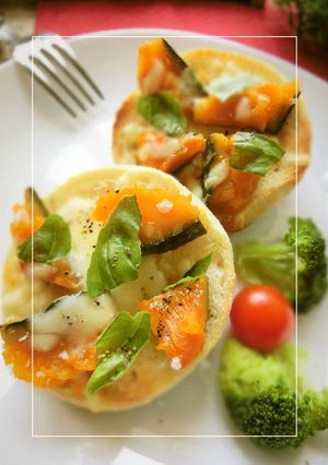 南瓜煮物のバジルレモン＊チーズトースト-レシピのメイン写真