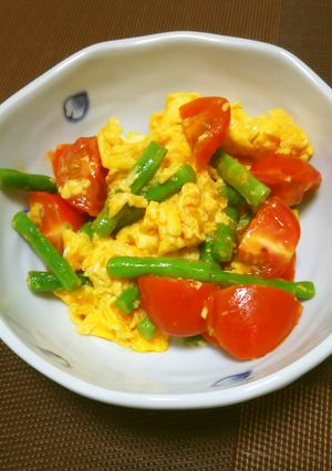 トマトといんげんの彩り卵炒め-レシピのメイン写真