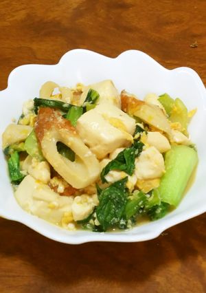 簡単☆竹輪と青梗菜の豆腐チャンプルー☆-レシピのメイン写真