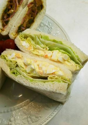 お弁当 玉子サラダとレタスのサンドイッチ-レシピのメイン写真