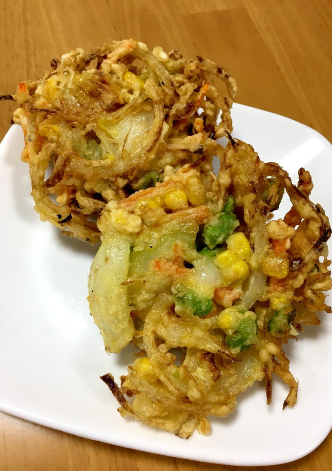 大人の給食☆とうもろこしと枝豆のかき揚げ-レシピのメイン写真