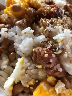 納豆と焼き鳥の卵まぜご飯-レシピのメイン写真
