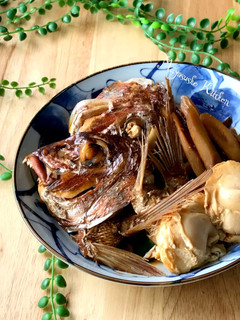 鯛のあら炊き!ごぼうと卵の付け合わせ-レシピのメイン写真