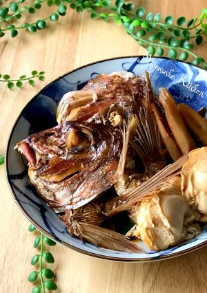 鯛のあら炊き！ごぼうと卵の付け合わせ-レシピのメイン写真