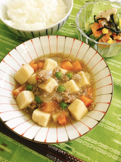ひき肉と高野豆腐の煮物(天理市給食)-レシピのメイン写真