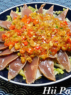 野菜たっぷり!鰹のたたきでカルパッチョ-レシピのメイン写真