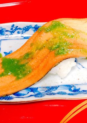 抹茶&柚子胡椒で食べる穴子寿司。山椒風味-レシピのメイン写真