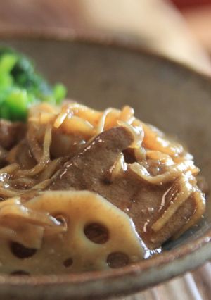 蓮根とレバーの甘辛生姜煮-レシピのメイン写真