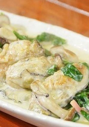 ほうれん草とアスパラと長寿牡蠣クリーム煮-レシピのメイン写真