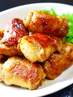 厚揚げの豚肉巻き。柚子胡椒入り焼肉のたれ-レシピのメイン写真
