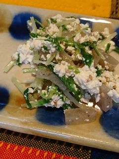 水菜とコンニャクの白和え-レシピのメイン写真