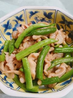 簡単!インゲンと豚肉の炒め物-レシピのメイン写真