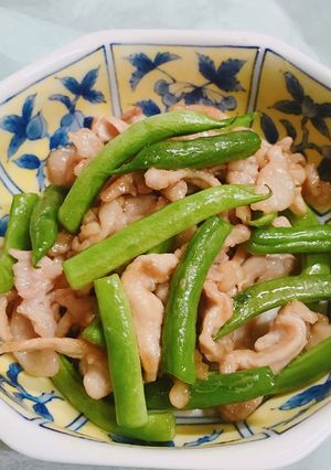 簡単!インゲンと豚肉の炒め物-レシピのメイン写真