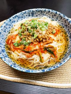 キムとろぶっかけ素麺 by 桃川モネ 【クックパッド】 簡単おいしい