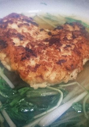 鶏ハンバーグの水菜餡掛け-レシピのメイン写真