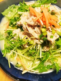 冷たい!水菜と豚のバリバリラーメン!-レシピのメイン写真