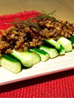 おつまみにも!肉味噌きゅうり-レシピのメイン写真