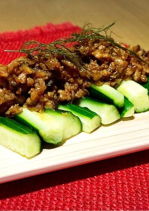 おつまみにも!肉味噌きゅうり-レシピのメイン写真