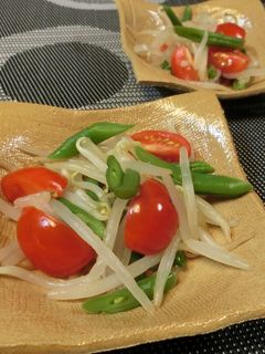 もやし・インゲン・ミニトマトのポン酢和え-レシピのメイン写真