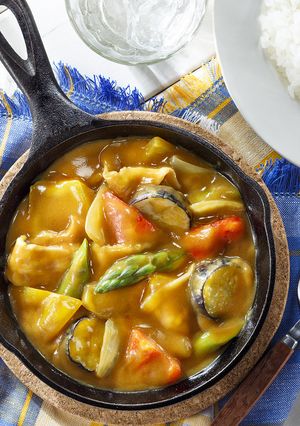 簡単夏野菜のスキレットカレー-レシピのメイン写真