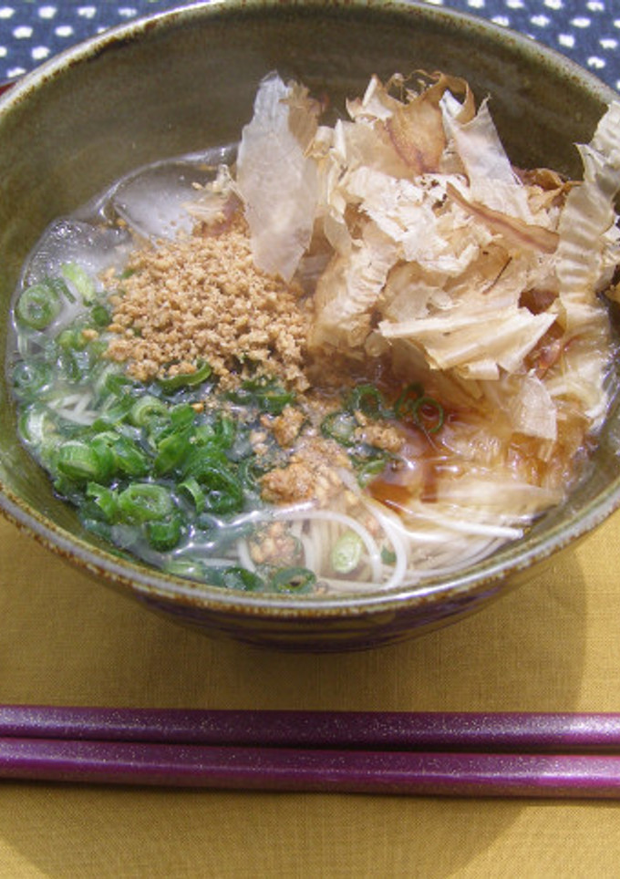 長寿牡蠣だしそーめん（中華風）-レシピのメイン写真