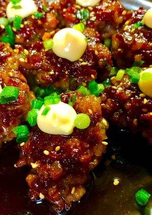 牛カルビ団子のカリカリこってり焼き-レシピのメイン写真
