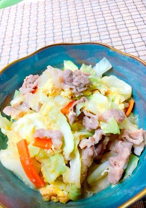 豚肉キャベツ(´ｰ｀)味噌たまとじ-レシピのメイン写真