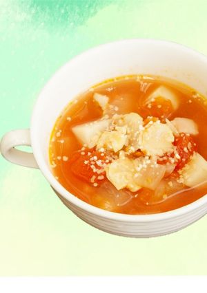 打ち豆入りミネストローネ【学校給食】-レシピのメイン写真