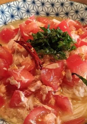 トマトとツナのピリ辛出汁そうめん-レシピのメイン写真