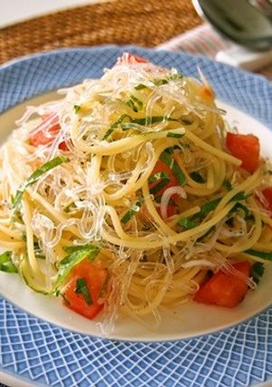 トマトとしらすのプチプチ冷製パスタ-レシピのメイン写真