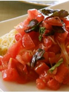 トマトとバジルの冷製パスタ-レシピのメイン写真