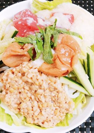 夏バテ予防 冷やしトロトロうどん-レシピのメイン写真