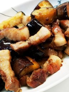 簡単☆豚バラ肉となすの黒酢炒め煮-レシピのメイン写真