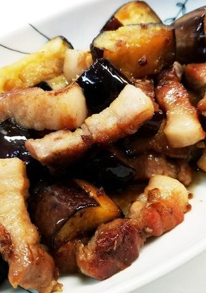 簡単☆豚バラ肉となすの黒酢炒め煮-レシピのメイン写真