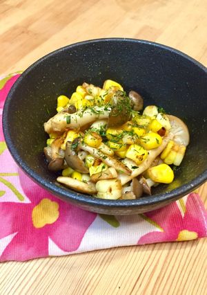 しめじコーンバター醤油 青のり風味-レシピのメイン写真