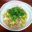 豚肉とアスパラと玉ネギの梅だれ炒め