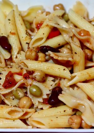 ミックスビーンズとサルサソースのパスタ-レシピのメイン写真