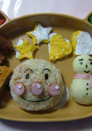 ★アンパンマンと雪だるまぁ～★-レシピのメイン写真