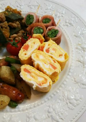 お弁当用 人参、チーズ入り玉子焼き-レシピのメイン写真