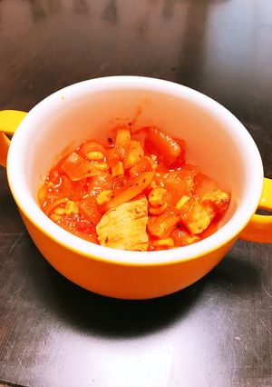 簡単！サラダチキンの食べるトマトスープ-レシピのメイン写真