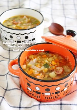 レンズ豆と野菜たっぷりスープ*-レシピのメイン写真