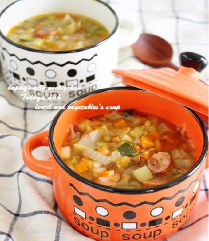 レンズ豆と野菜たっぷりスープ*-レシピのメイン写真