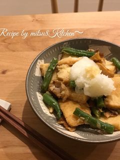 簡単!さっぱり豚バラと厚揚げのおろし煮-レシピのメイン写真
