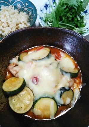 ズッキーニと鶏もも♪トマトエスニック炒め-レシピのメイン写真