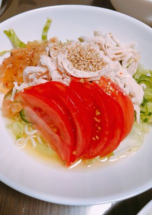 棒棒鶏乗せ冷やし塩ラーメン-レシピのメイン写真
