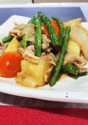 インゲンが美味の肉じゃが-レシピのメイン写真