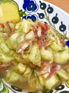 焼き茄子と茗荷の梅お浸し☻-レシピのメイン写真